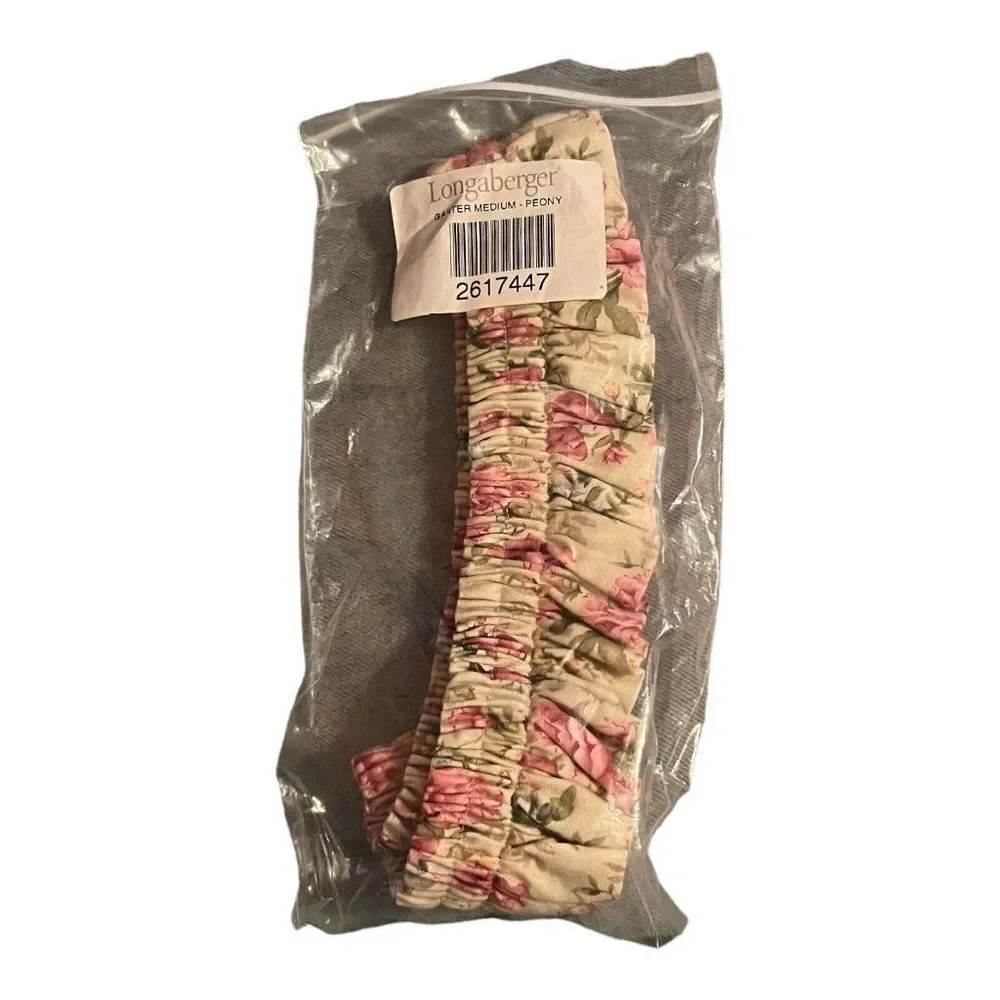 Longaberger Garter Medium Peony 2617447 Floral Ruffle Basket Accessory NEW